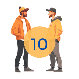 Пригласил 10 друзей